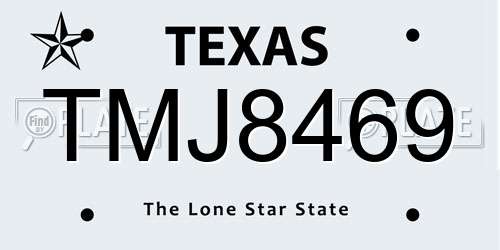 TMJ8469 Texas License Plate