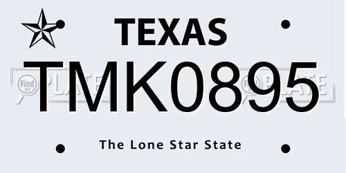 TMK0895 Texas License Plate