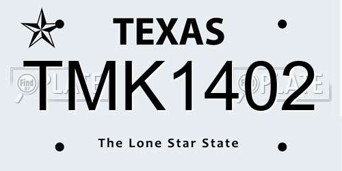 TMK1402 Texas License Plate