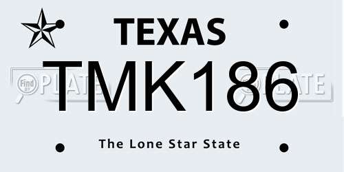TMK186 Texas License Plate