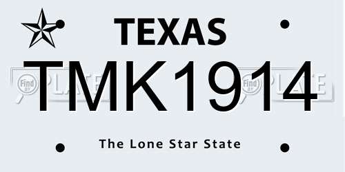TMK1914 Texas License Plate