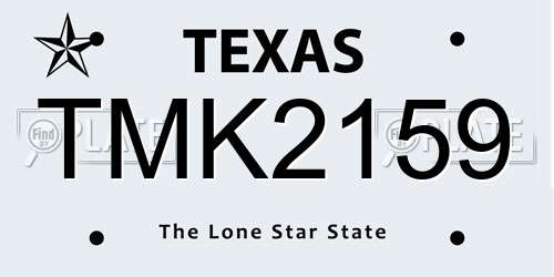TMK2159 Texas License Plate