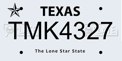 TMK4327 Texas License Plate