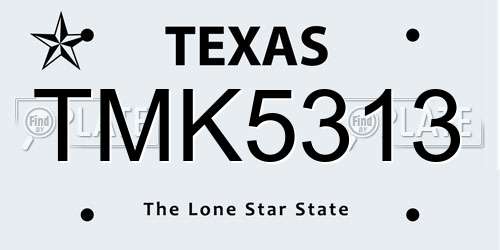 TMK5313 Texas License Plate
