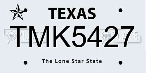 TMK5427 Texas License Plate