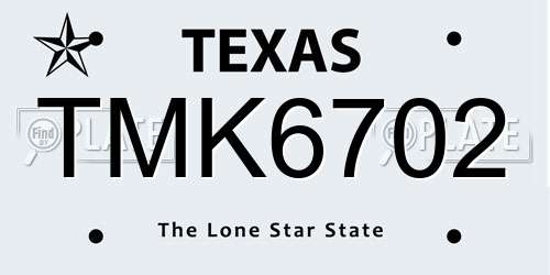 TMK6702 Texas License Plate