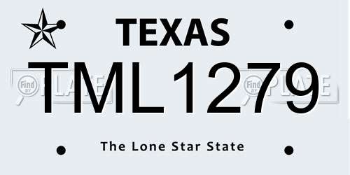 TML1279 Texas License Plate