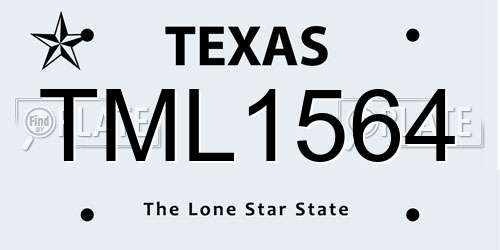 TML1564 Texas License Plate