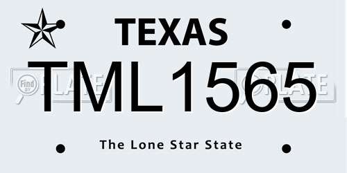 TML1565 Texas License Plate
