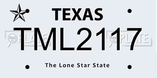 TML2117 Texas License Plate