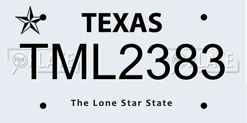 TML2383 Texas License Plate