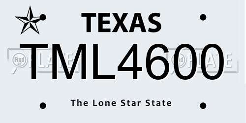 TML4600 Texas License Plate