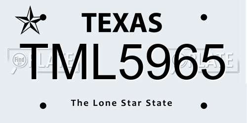 TML5965 Texas License Plate