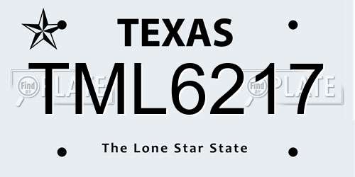 TML6217 Texas License Plate