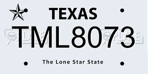 TML8073 Texas License Plate