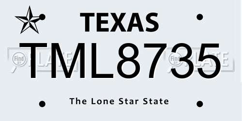 TML8735 Texas License Plate