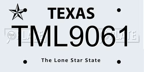 TML9061 Texas License Plate