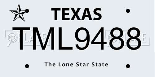 TML9488 Texas License Plate