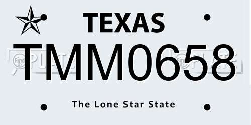 TMM0658 Texas License Plate