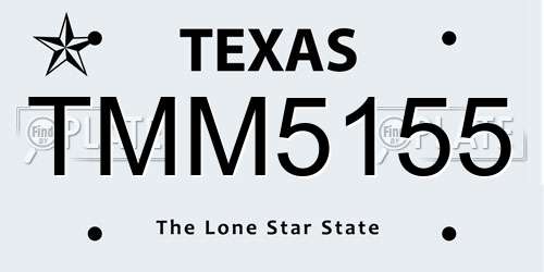 TMM5155 Texas License Plate