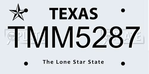 TMM5287 Texas License Plate