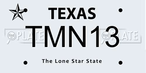 TMN13 Texas License Plate