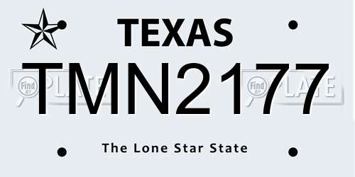TMN2177 Texas License Plate