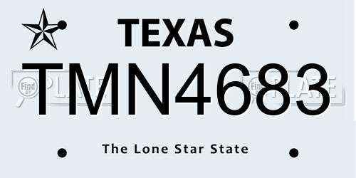 TMN4683 Texas License Plate