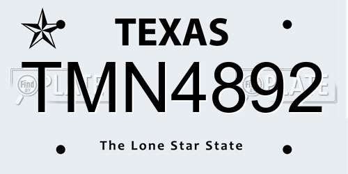 TMN4892 Texas License Plate