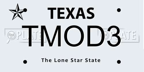 TMOD3 Texas License Plate
