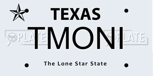 TMONI Texas License Plate
