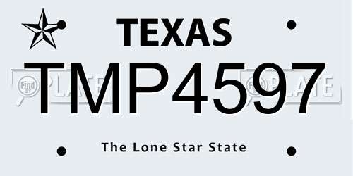 TMP4597 Texas License Plate