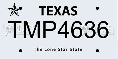 TMP4636 Texas License Plate