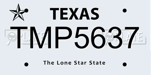 TMP5637 Texas License Plate