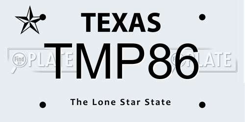 TMP86 Texas License Plate
