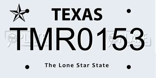 TMR0153 Texas License Plate