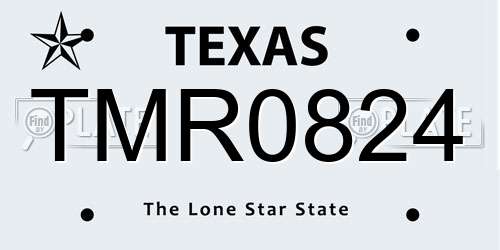 TMR0824 Texas License Plate