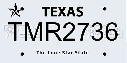 TMR2736 Texas License Plate