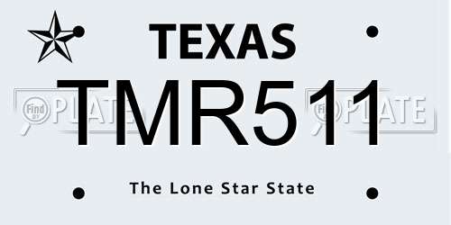 TMR511 Texas License Plate
