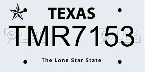 TMR7153 Texas License Plate
