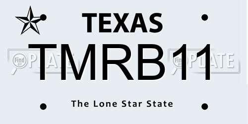 TMRB11 Texas License Plate