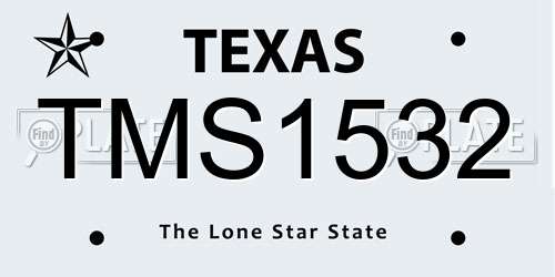 TMS1532 Texas License Plate