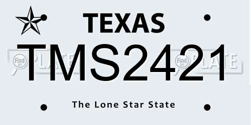 TMS2421 Texas License Plate