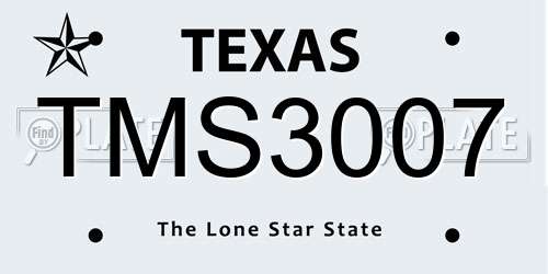 TMS3007 Texas License Plate