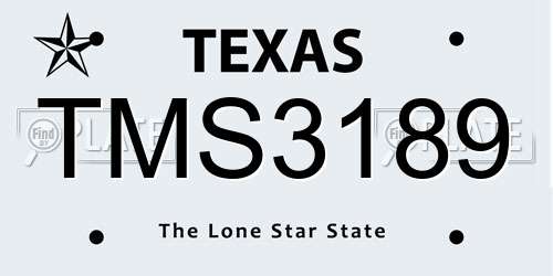 TMS3189 Texas License Plate