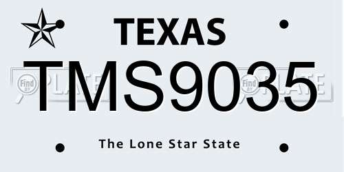 TMS9035 Texas License Plate