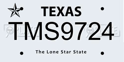 TMS9724 Texas License Plate