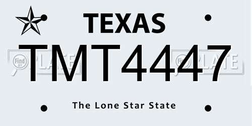 TMT4447 Texas License Plate