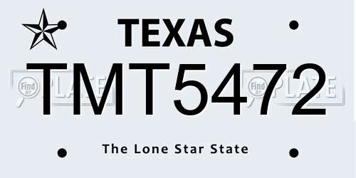 TMT5472 Texas License Plate