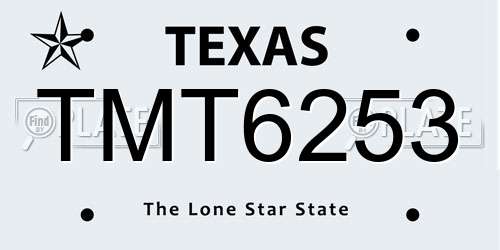 TMT6253 Texas License Plate